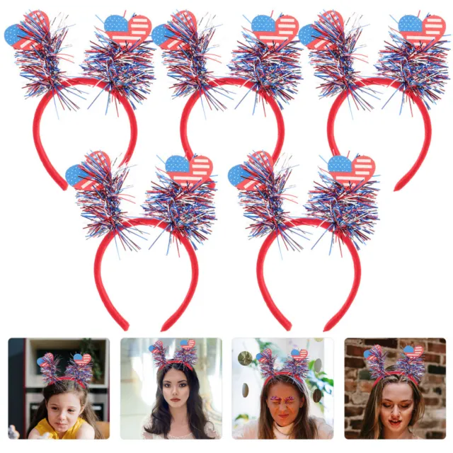 5 Pcs Independence Day Headband Fabric Fourth July Decorations Election Party