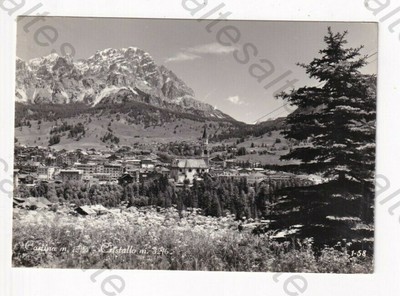 A42 CARTOLINA  CORTINA MONTE CRISTALLO  PANORAMA  DOLOMITI VIAGGIATA 