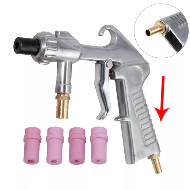 Sandblasting Gun Sandblaster Air Kit Nozzles Tube Sand Blaster Pneumatic Tool US