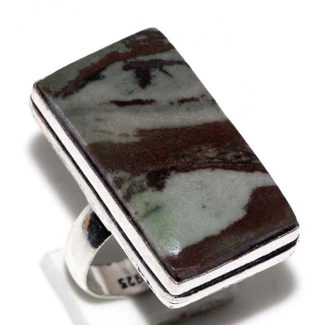 Picasso Jasper 925 Silver Plated Gemstone Handmade Ring US 7 For Girl GW