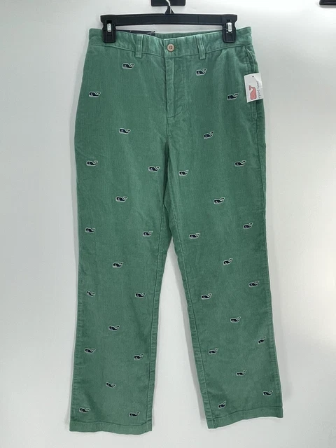Pantalon Vineyard Vines Garçon - Brodé "Flag Whale Club", Blanc, Taille 8, Neuf Avec étiquette
