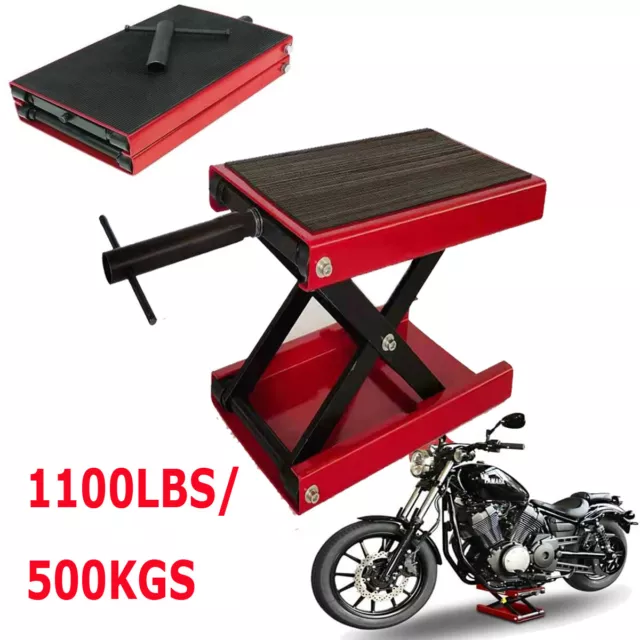 Heavy Duty 1100lbs Motorcycle Scissor Lift Jack Stand Motor Bike Lifter Stand
