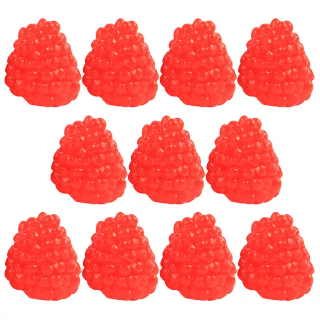 18 piezas de frutas artificiales decoración de frambuesa falsa escritorio