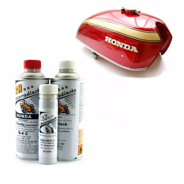 Honda CB 750 Four K0 K1 K2 Dax Monkey Lack Lacksatz Candy Ruby Red Paint Kit