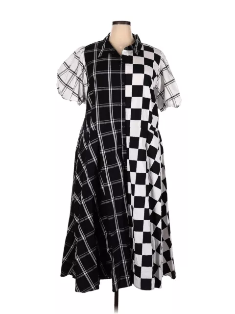 NWT CHRISTOPHER JOHN ROGERS x TARGET Checkerboard Puff Sleeve Shirtdress 28W-30W