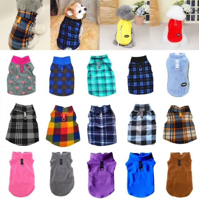 Pet Dog Warm Coat Fleece Jacket Jumper Sweater Winter Clothes Puppy Vest Outfit~