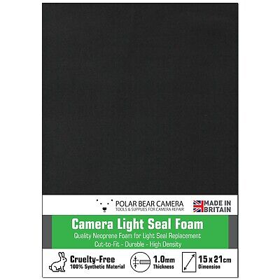 Fotocamera luce Seal Schiuma 1.5mm Non Adesivo Riparazione Foglio 21cmx15cm UK Made 
