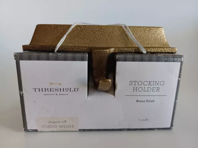Threshold Studio McGee Gold Cast Stocking Holder Christmas Holiday