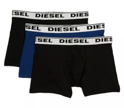 Diesel Sebastian Boxer Briefs 3 Pack Stretch Cotton Black Blue Men's Size XL