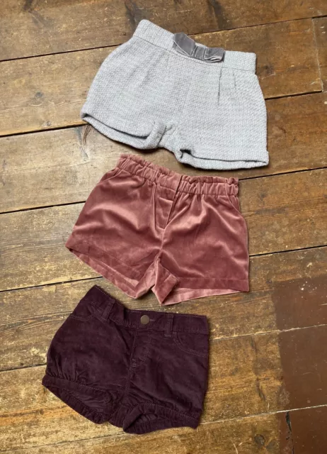 Short per ragazze pacchetto età 2-3 anni Next Gap occasione festa occasione needlecord in velluto