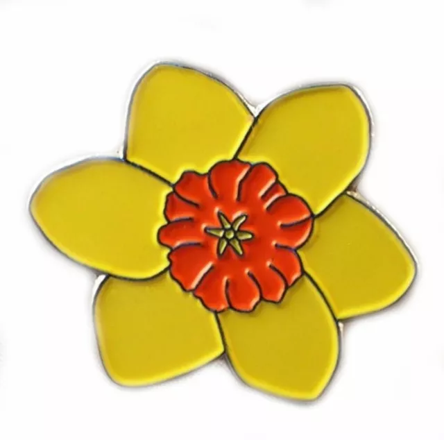 Welsh Daffodil Metal Enamel Pin Badge Wales Yellow Flower 