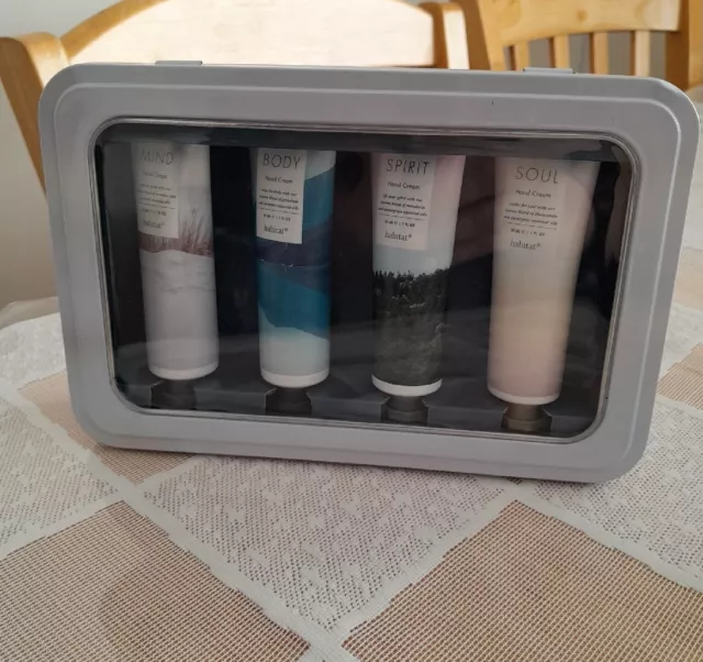 Nuevo en estaño hábitat crema de manos juego de regalo