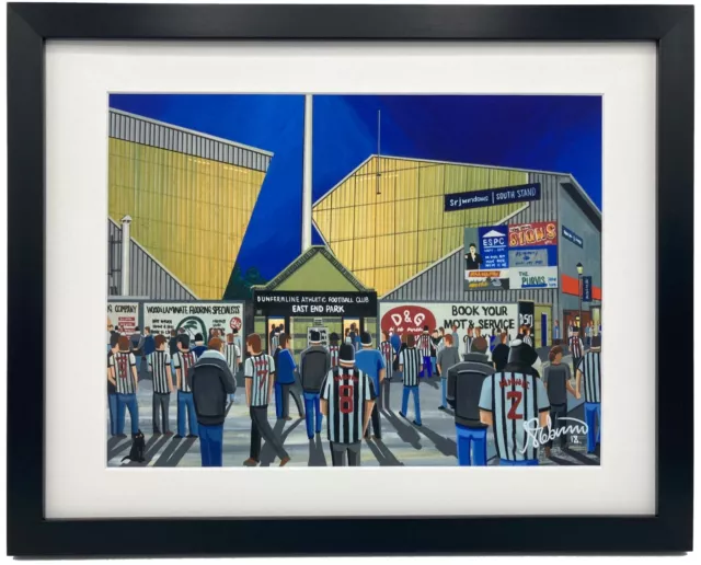 Dunfermline FC, East End Park High Quality Framed Football Art Print. Approx A4.