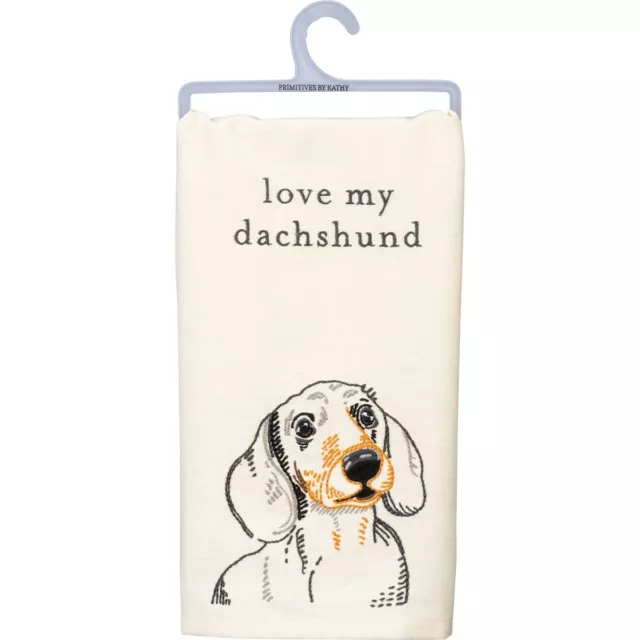 New Embroidered "Love My Dachshund" Dog Towel