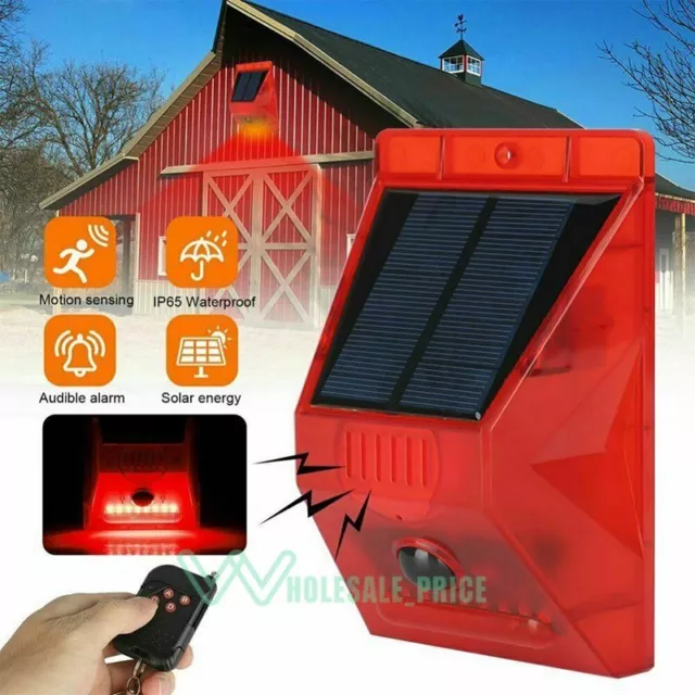 Alarma con Sensor de movimiento de poder solar: Alerta de voz + alarma + luz NEW