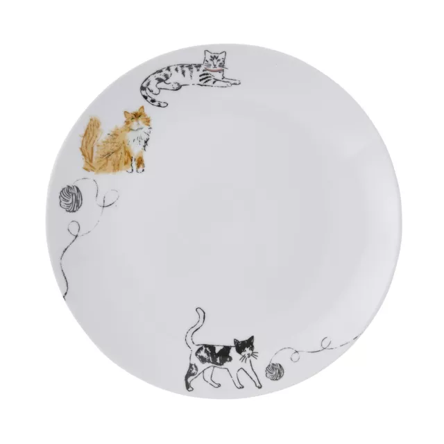 Dinner Plate - Porcelain Ulster Weavers Feline Friends Porcelain White 2