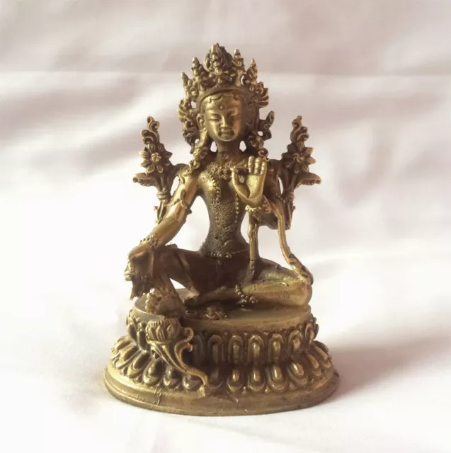 Tibetan Green Tara Statue 4" Height