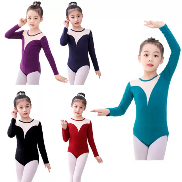Kids Girls Dancewear Practice Bodysuit Yoga Leotard Ballet Dance Unitard Teens