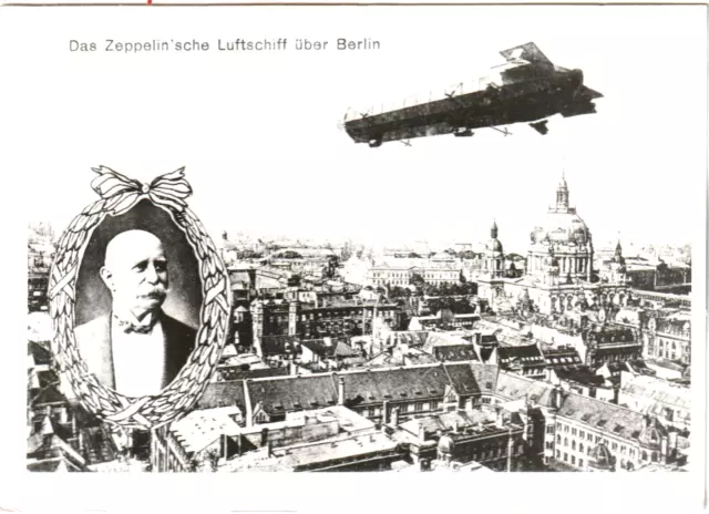 Historische Fotos aus  Berliner Archiv - Zeppelin'sches Luftschiff über Berlin