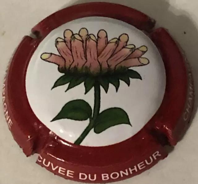 Capsule de champagne CHAMPAGNE cuvée du bonheur (971l. Contour bordeaux)