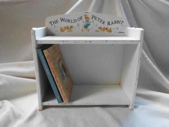 The World Of Peter Rabbit Small Wooden Bookcase ~ F Warne & Co + Couple Books