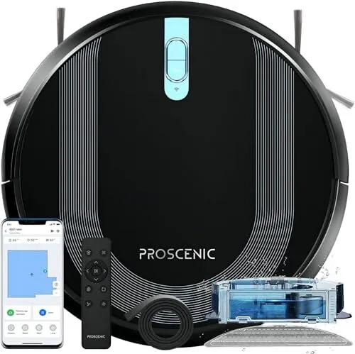 Proscenic 850T Aspirateur Robot et Laveur de Sol 2 en 1, Super Aspiration