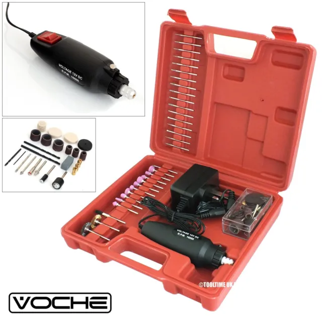 Voche 160pc 240v Hobby Rotary Mini Tool Drill Grinder Carry Case + Accessories