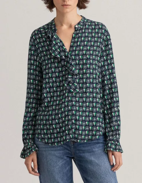 GANT Geometric Flounce Blouse Size 8 - Brand New with Tags 2