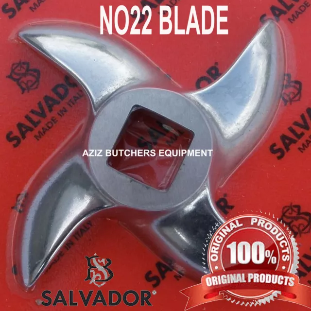 Salvador No 22 Stainless Steel Mincer Knife, Mincer Blade, Curved Edge