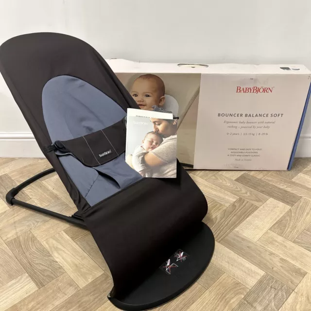 Baby Bjorn - Babybjörn Bouncer Balance Soft - Black/Dark Grey Cotton RRP£185