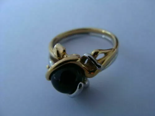 JOLIE BAGUE CHARLES Jourdan plaqu or onyx taille 51 bijou Jourdan