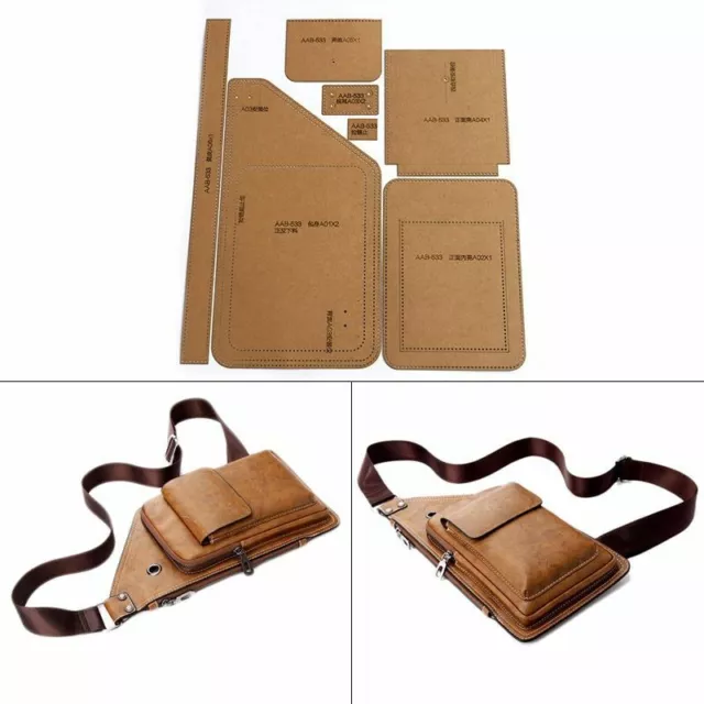 Chest Bag Sewing Pattern Hard Kraft Paper Stencil Template DIY Leather Fashion