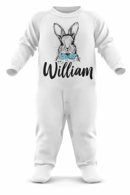 Personalised Easter Romper Suit Baby Boys Custom Name Printed First Babies Gift