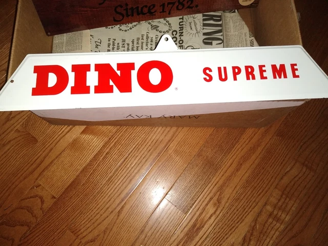  Old Antique Original Sinclair Dino Supreme Porcelain gas oil advertising sign