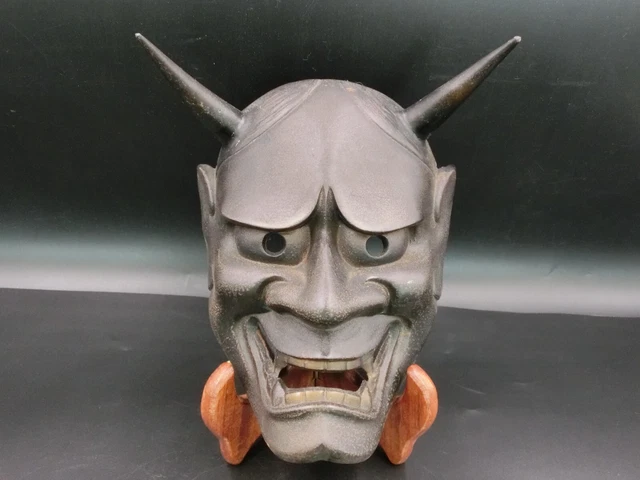 Japanese Vintage Iron Mask Hannya Female demon Kagura Noh Mask