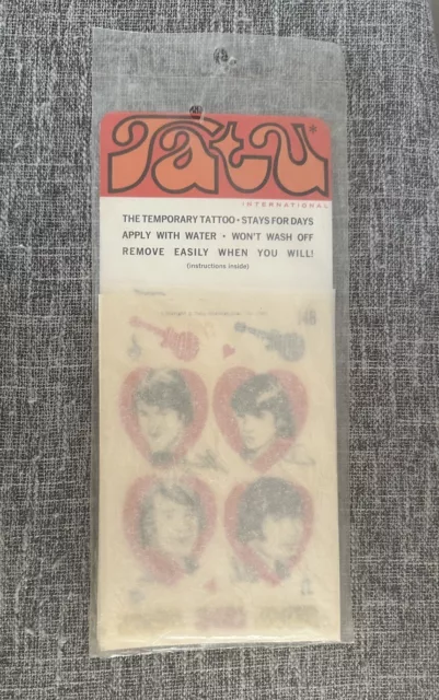 Monkees Rock Band Memorabelia Temporary Tattoo Tatu Societe Demain  1960s RARE