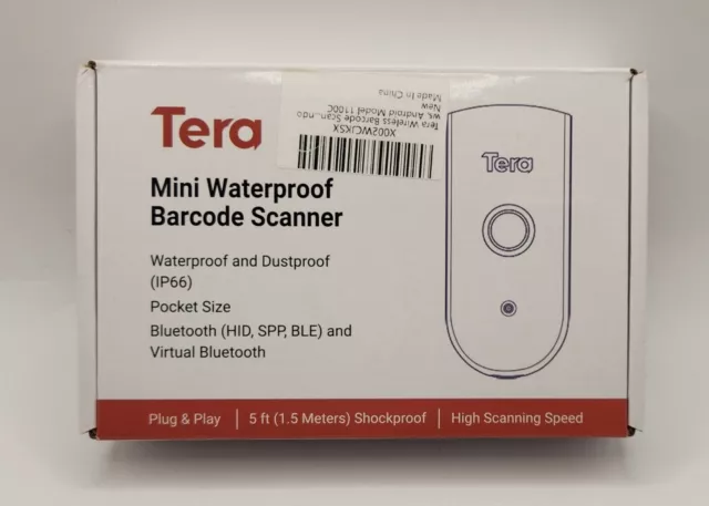 Tera 1100C Black Mini Handheld Portable Bluetooth Barcode Scanner