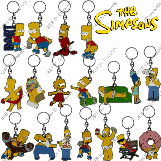 The Simpsons Licensed Quality Enamelled Metal Key Rings Bart Homer Lisa Marge