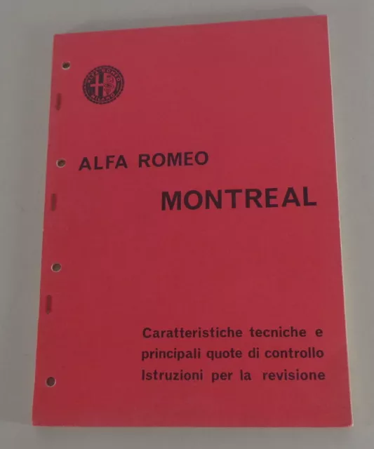 Manuale d'officina / Istruzioni per la revisione Alfa Romeo Montreal - 10/1971