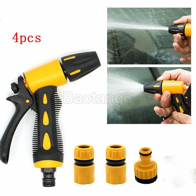 Garden Hose Nozzle Spray Pressure Metal Water Gun Sprinkler Ergonomic Trigger UK