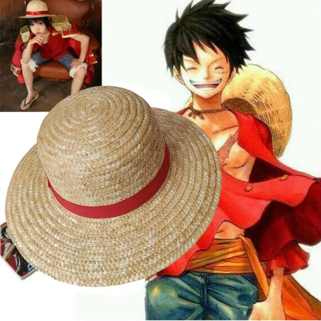 Luffy Strohhut Anime Cartoon Cosplay Caps Sonne Sonnenschirm Eltern-Kind-Hut 31