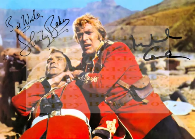 Beautiful 7x5 Signed Photo Zulu 1964 Stanley Baker Michael Caine