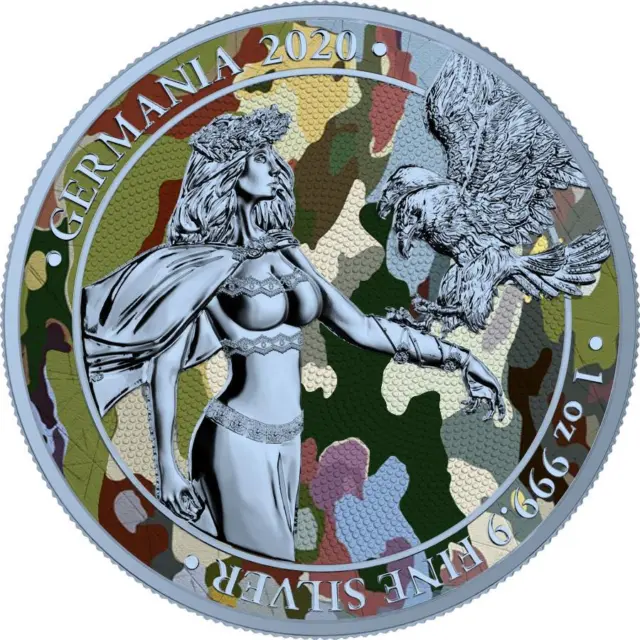 2020 Germany 5 Mark Germany - Camouflage Edition - Normandy 1 Oz Silbercoin