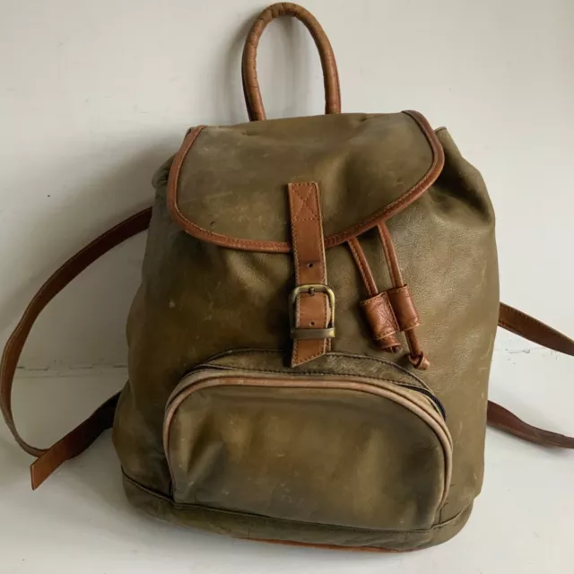 Vintage Full All Leather Rucksack Backpack