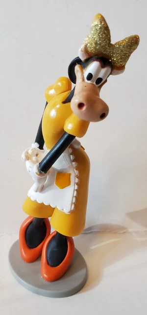 Vintage Disney Clarabelle the Cow 4" Figure Figurine Cake Topper Yellow Dress