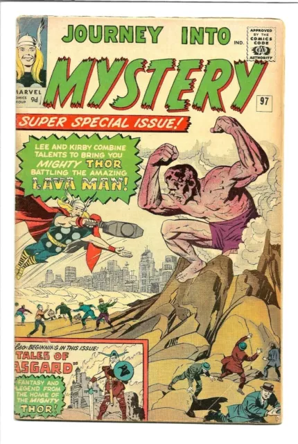 Journey Into Mystery #97, Marvel 1963, 1st app of Lava Man, Odin 5.0 VG/FN