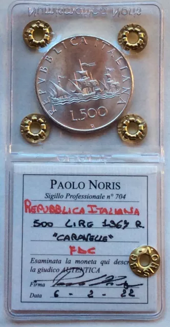 500 Lire Argento 1967 Caravelle Periziata Fdc Noris Paolo!