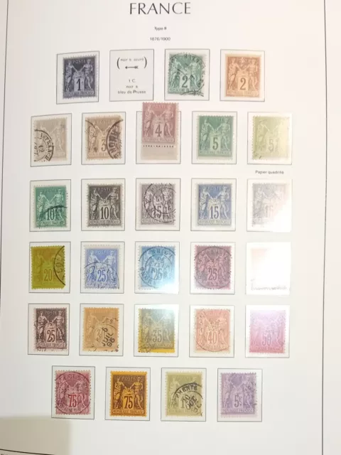 Lot timbres france oblitérés Neuf avant 1900 Lot Sage Type 2 N Sous U