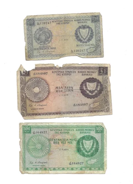 LOT 3 Banknotes Bank of Cyprus Banknote Collection Mix