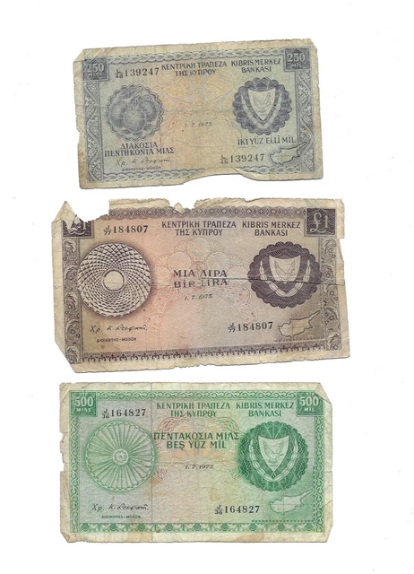 LOT 3 Banknotes Bank of Cyprus Banknote Collection Mix